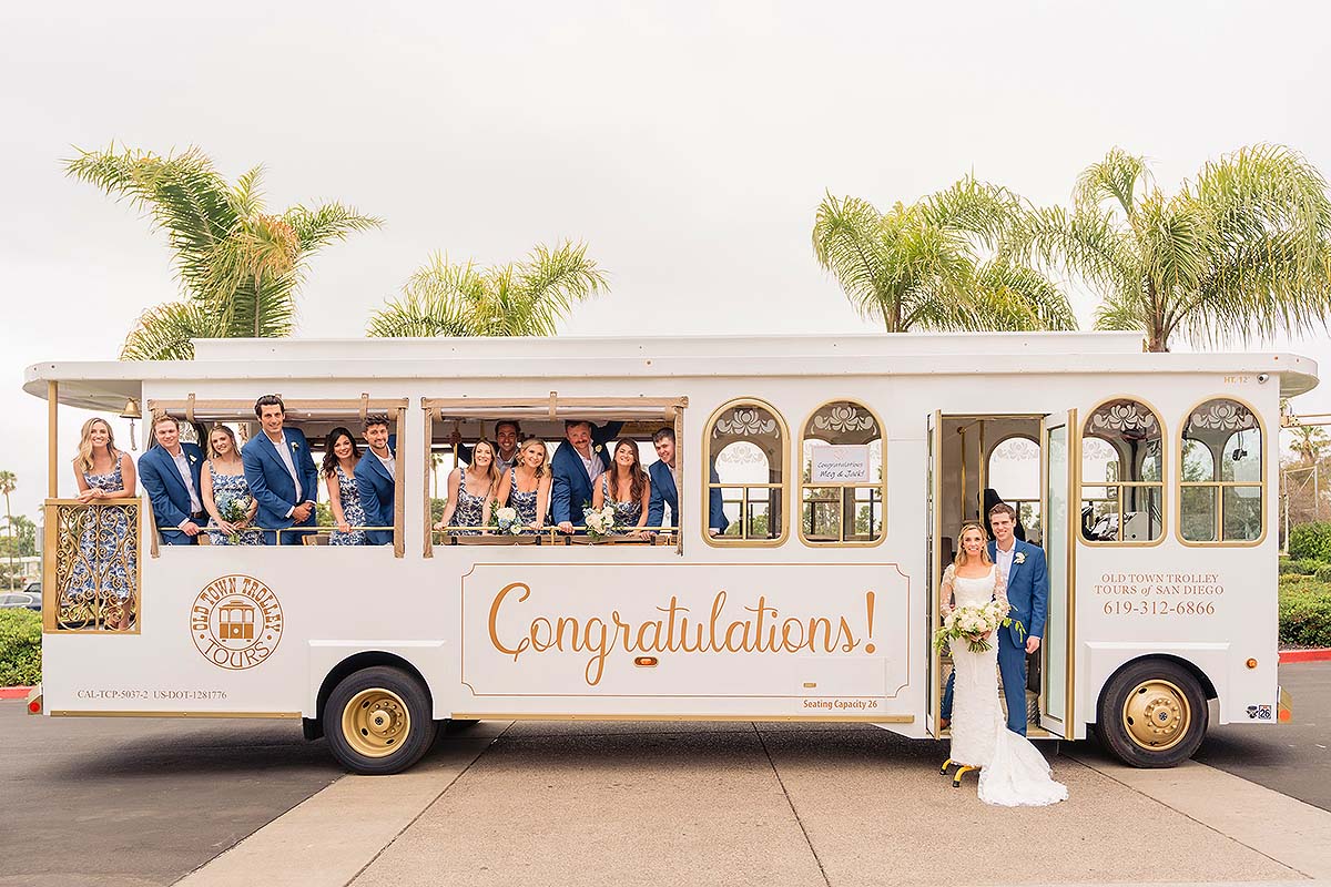 San Diego wedding trolley