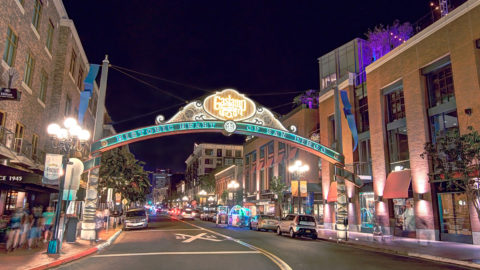 San Diego Gaslamp Quarter at Night