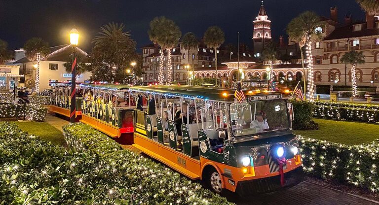 St. Augustine Nights of Lights display and trolley