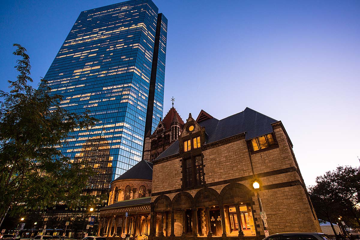 Boston John Hancock Tower at night