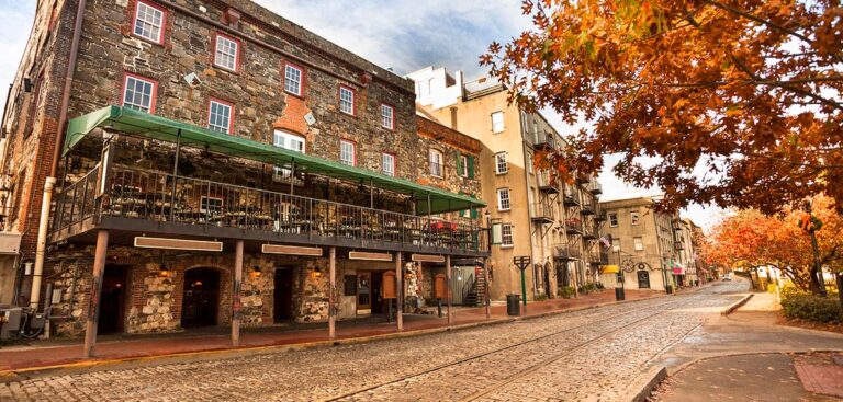 Savannah River Street during fall