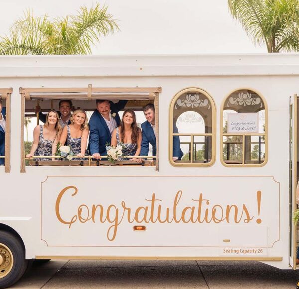 San Diego wedding trolley