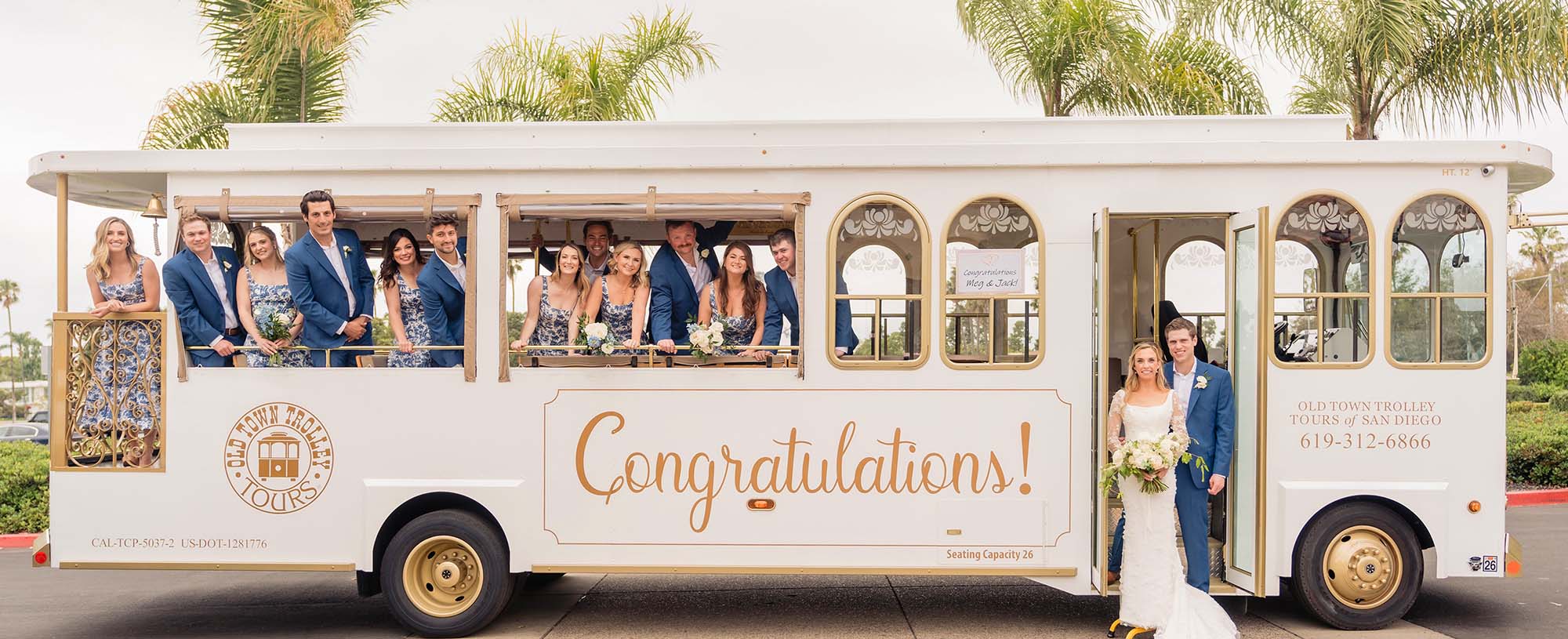 San Diego wedding trolley