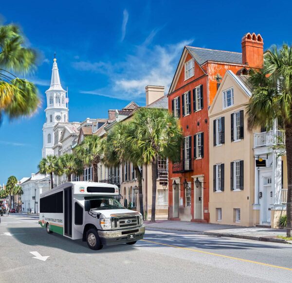 Historic Charleston and trolley