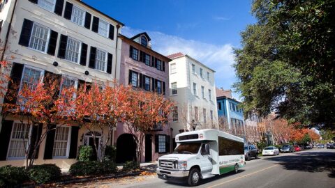 Historic Charleston and trolley